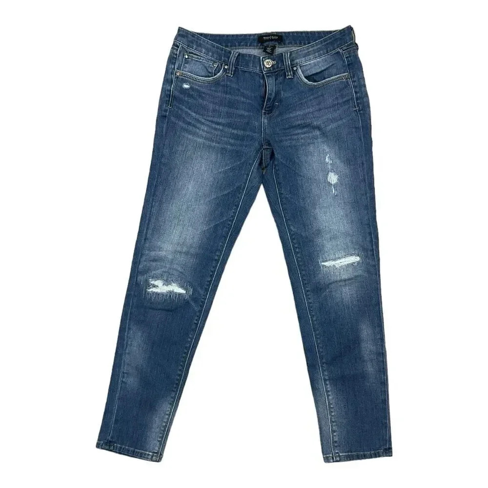 White House Black Market Distressed Girlfriend Jeans 2
